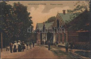 Nógrádverőce Migazzi kastély, Divald és Monostory műintézetének hirdetése a hátoldalon