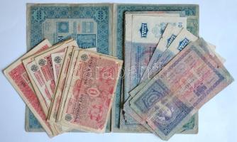1902. 1000K (2x) + 1904. 10K (2x) + 1912. 100K (5x) + 1913. 20K főtípus (11x) + 1914. 2K (2x) + 1915. 10K (4x) + 1916. 1K (15x) + 1917. 2K (9x) mindegyik bankjegy felülbélyegzés nélkül T:III,III-,IV