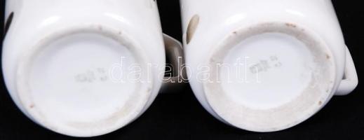 2db jelzett Zsolnay porcelán pöttyös bögre, hibátlan, m:9cm /
Zsolnay chinaware cups