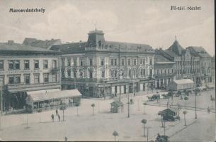 Marosvásárhely Main square, Hotel and Café Transilvania, the iron and spice store of Pallos and Dadné