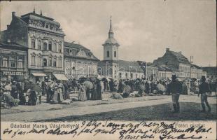 Marosvásárhely Main square, the shoe store of Emil József, the shops of Géza Petrás, Gyula Szalmásy, Géza Háry, János Schwartz (Rb)
