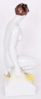 Kézzel festett, jelzett Hollóházi porcelán akt / 
Hand painted Hollóházi porcelain nude, 30cm
