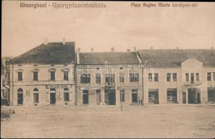 Gyergyószentmiklós queen Mária square, fashion salon, the shop of Szemkovits, Hotel Szilágyi So.Stpl