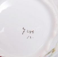 cca 1900 Festett aranyozott cseh porcelán cukortartó domborműves ornamentikával / 
Bohemian painted ...