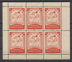 1944 Vöröskereszt segélybélyeg kisív Taksonyfalva