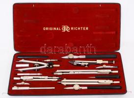 cca 1920 Hiánytalan Richter & Co Präcision, Kopernikus IX típusú körzőkészlet / complete set of calipers