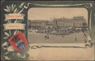 Arad Liberty square, coat of arm litho (EK)