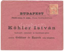 1901 Köhler tűzoltószer-gyár reklámboríték Felső-Motesicz-ből küldve
