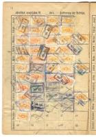 1924 Magyarországi Vas és Fémmunkások Szövetsége tagsági könyv tagsági bélyegekkel