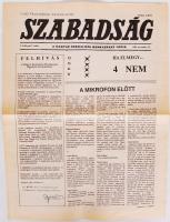 1989 Szabadság c. újság induló száma a négyigenes népszavazással