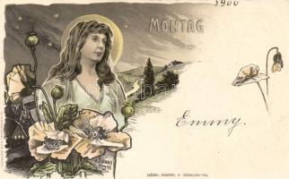 Montag, Art Nouveau litho s: H. Fründt