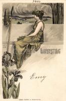 Dienstag, Art Nouveau litho s: H. Fründt