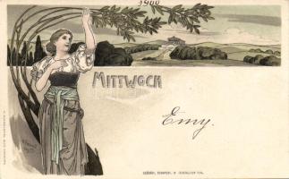 Mittwoch, Art Nouveau litho s: H. Fründt