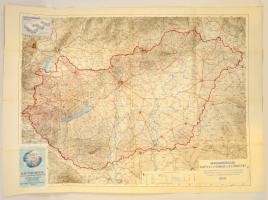 1949 Magyarország kavics és homoklelőhelyeinek térképe 120×80 cm