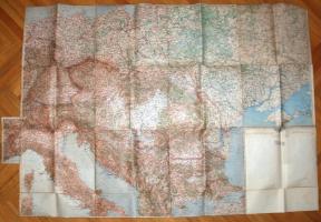 cca 1910 K.u.k Militärgeographisches Institut: Közép-Európa térképe "M. kir. honvéd Ludovika Akadémia Könyvraktár" pecséttel / Map of Central-Europe 120x140 cm