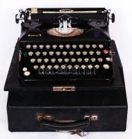 cca 1950 Triumph Perfekt írógép magyar billentyűkkel, eredeti tokjában /  Typewriter in original box with Hungarian keyboard, 34x34x14cm