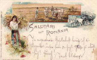 1899 Romanian peasant folklore litho