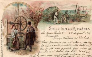 Romanian peasant folklore litho