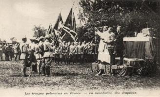 Polish troops in France, flag inauguration