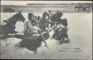 K.u.K. cavalry unit crossing the river Sava (EK)