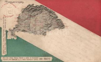 Történelmi Magyarország dombornyomott címerrel / Kingdom of Hungary with embossed coat of arm