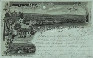 1898 Lajtabruck, Bruck an der Leitha, litho (wet damage)