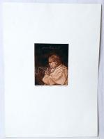 Simon Zoltán (1950-): II. János Pál. Rézkarc (12/100), papír, 14×11 cm