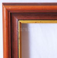 Modern újszerű fakeret, belső: 20,5×29,5, külső: 30×38 cm