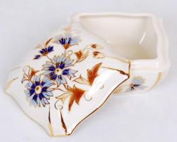 Kézzel festett Zsolnay ékszeres doboz, jelzett, hibátlan / Hand painted Zsolnay box 7x7 cm