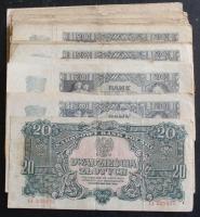 Lengyelország 1940. 20Zl (29x) + Lengyelország/II.V.H. Lengyel Nemzeti Felszabadítási Bizottság/Lengyel Nemzeti Bank 1944. 20ZlT:II-,III,III-IV Poland 1940. 20 Zlotych (29x) + Poland/Post WWII Committee of National Liberation 1944. 20 Zlotych + Government oFf,F,VG,G
