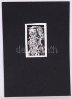 Szász Endre (1926-2003): Férfi fej. Fametszet, papír, jelzés nélkül, 10×6 cm