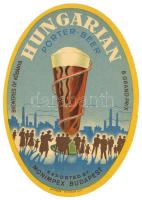 cca 1940 Hungarian Porter beer nagyméretű sörcimke / beer label 23 cm