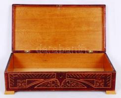 Kézzel faragott nagyméretű fa levelesláda / 
Vintage wooden letter box, 36x18x10cm