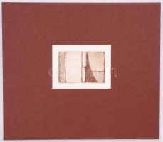 Koronczi Endre (1968): Hosszú. Rézkarc, papír, EA XI/6, jelzett, 26x31cm