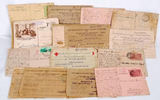 1943-1951 Magyar katonatiszt hadifogolytábori és cenzúrás harctéri levelezése, összesen 31 db megviselt állapotban