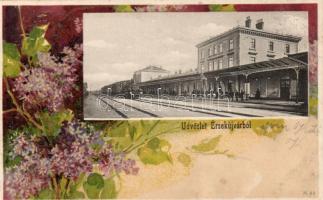 Érsekújvár Railway Station, litho