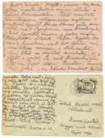 1951 Fettich Nándor régész 4 db saját kézzel írt képeslapja