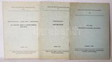 Magyar névtani dolgozatok 3 kötet: Horváth Kálmán: Csap helységnevei, Tóth János: Beregrákos helységnevei, Horváth-Lizanec-Szabó: Az ungvári járás 14 településének helynevei