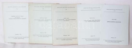 Magyar névtani dolgozatok 5 kötet a Felvidékről: Helynevek Csehszlovákia Komáromi járásából, Királyhelmec és környéke helynevei, Az érsekújvári járás keleti részének helynevei, A lévai járás hét községének helynevei, Szete helynevei