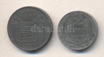 Belgium/német megszállás 1943. 5Fr Zn + Szerbia/német megszállás 1942. 2D Zn T:2,2-
Belgium/German o...