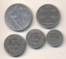 Lengyelország 1923. 10Gr + 20Gr + 50Gr + 1929. 1Zl + 1958. 5Zl T:2,2-
Poland 1923. 10 Groszy + 20 Gr...