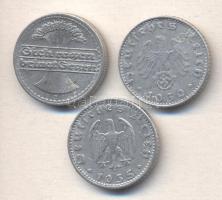 Német Birodalom/Weimari Köztársaság 1921E 50Pf Al + Német 3. Birodalom 1935D 50Pf Al + 1939B 50Pf T:2,2-,3 Germany/Weimar Republic 1921E 50 Pfennig Al + German Third Reich 1935D 50 Pfennig Al + 1939B 50 Pfennig Al C:XF,VF,F