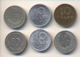 1894. 10f + 1915. 10f alpakka + 1938. 10f + 1947. 10f + 1965. 10f + 1992. 10f T:1-,2,2-