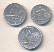 Szlovákia 1942. 20H Al + 1944. 50H Al + Csehszlovákia 1950. 1K Al T:2-,3
Slovakia 1942. 20 Halierov ...