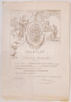 1914 Hadsegélyező emléklap Rakssányi Dezső (1879-1950) grafikájával, 30x20,5cm