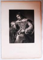 1864 Egmont gróf, acélmetszet. Forrás: Friedrich Pecht: Goethe-Galerie. Charaktere aus Goethes Werken. Gezeichnet von Friedrich Pecht und Arthur von Ramberg, Fünfzig Blätter in Stahlstich mit erläuterndem Texte von Friedrich Pecht. Leipzig, 1864, F. A. Brockhaus. 28x20cm