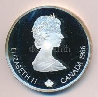 Kanada 1986. 20$ Ag "XV. Téli Olimpia Calgary / szabadstílusú sí" eredeti olimpiai bársony...