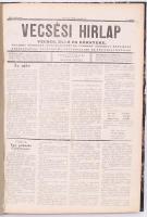 1928 A Vecsési hírlap. Vecsés, Üllő környéke. komplett évfolyama keménykötésben szép állapotban.
