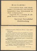 1956 2db szórólap az Egyetemi Forradalmi Diákbizottságtól