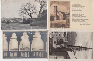 24 db régi városképes lap, főleg olasz városokról